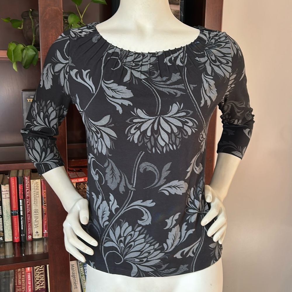 Talbots 3/4 Sleeve Floral Top